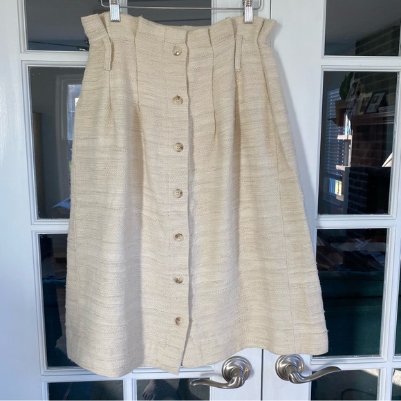 Sezane Thaia Skirt Ecru Paper Bag Style FR 38 US 6 - Picture 2 of 12